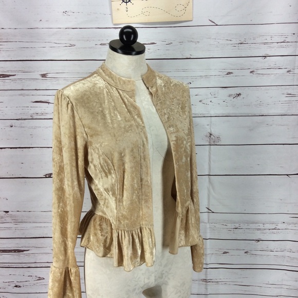 Decoded Sweaters - Decoded Gold crushed velvet Cardigan